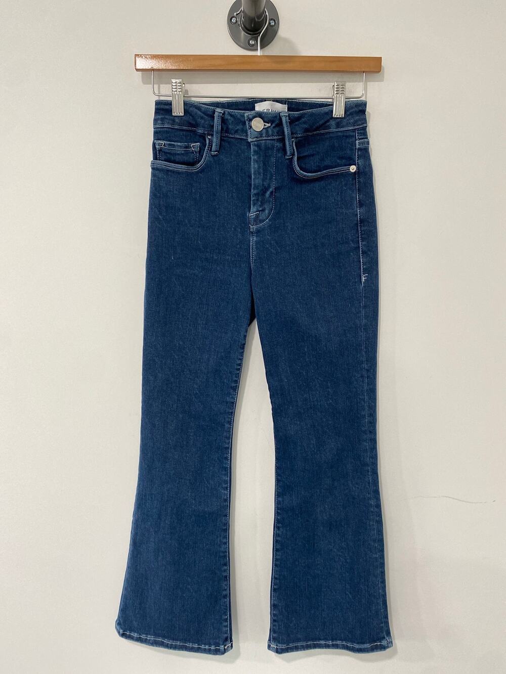FRAME Le One Crop Mini Boot Jeans Blue 0